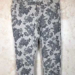 Mossimo Gray floral print pants size 13